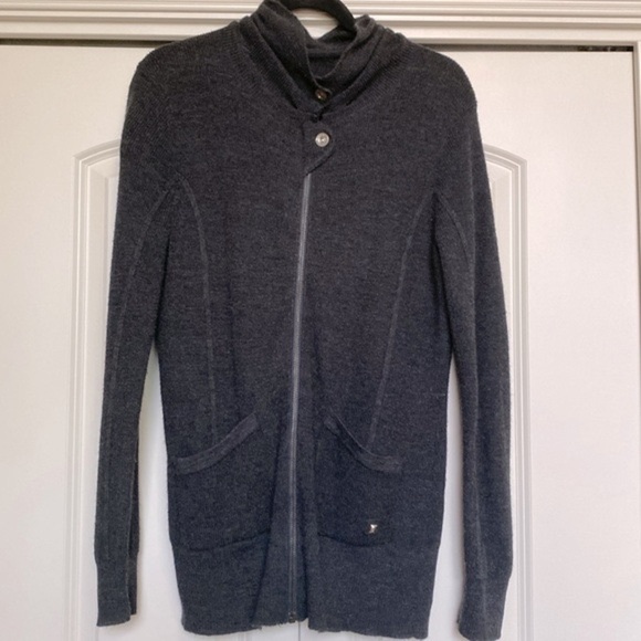 Women’s Spyder Wool blend cardigan sweater Sz M Warm stretch base Layer zip up - Picture 1 of 12